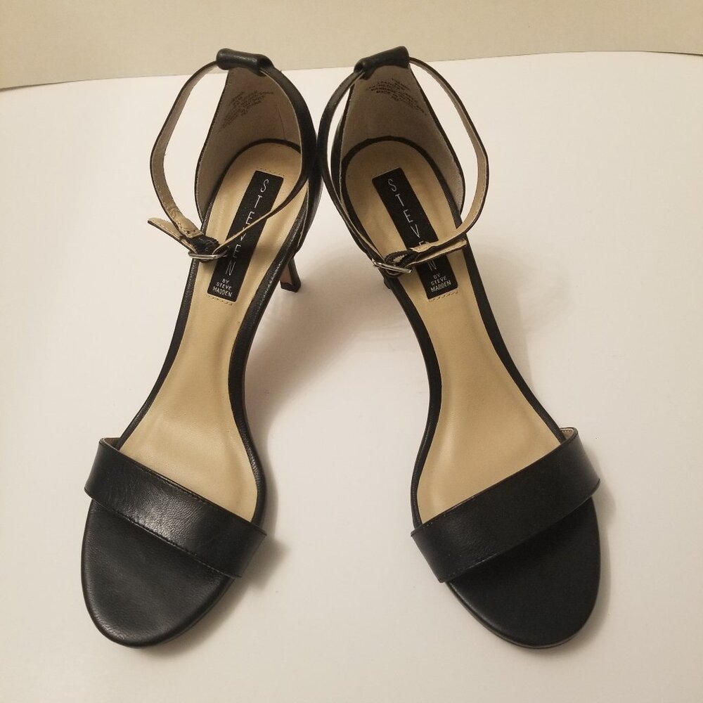 Steven by Steve Madden Black Leather Sandal, Heels  size 8.5